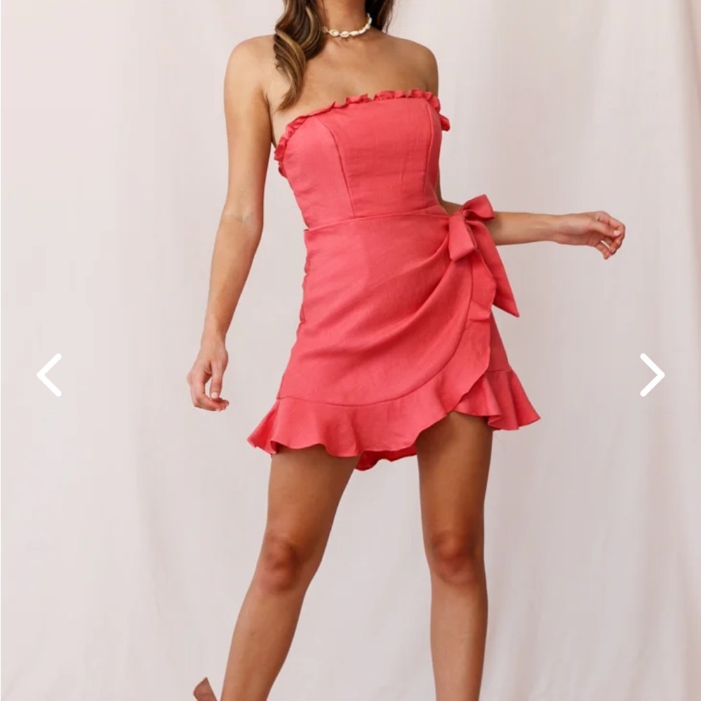 DONATED✖️ 
Stacey Frill Bustier Wrap Dress Coral